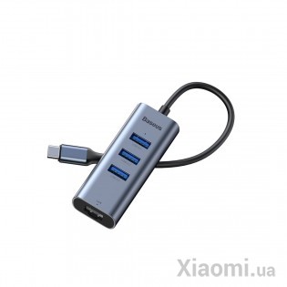 USB Baseus Enjoy Series HUB адаптер Type-C на USB 3.0*3/LAN*1 RJ45
