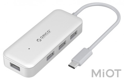 USB-хаб PowerPlant ORICO Type-C - 4xUSB 3.0 TC4U-U3-SV-BP (CA912766)
