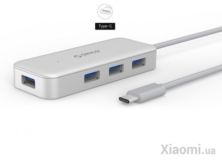 USB-хаб PowerPlant ORICO Type-C - 4xUSB 3.0 TC4U-U3-SV-BP (CA912766)