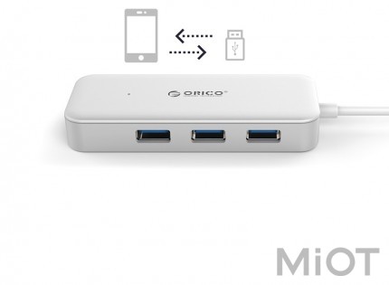 USB-хаб PowerPlant ORICO Type-C - 4xUSB 3.0 TC4U-U3-SV-BP (CA912766)