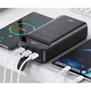 Зовнішній акумулятор із ліхтариком 50000 mAh 3x USB Remax RPP-185 (Чорний)