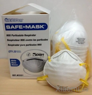 Маска для очистки воздуха Xiaomi Medicom M2321 Safe Mask Round N95 Mask Non medical Mask Personal Use NIOSH 20Pcs