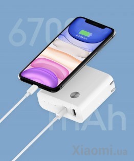 Внешний аккумулятор / зарядное устройство 2-в-1 Xiaomi 6700mAh/50W (1A1C) AD55