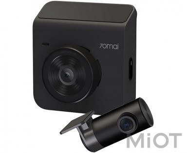 Автомобільний відеореєстратор Xiaomi 70Mai Dash Cam Black 1440p (A400) + камера заднього виду (Міжнародна версія)