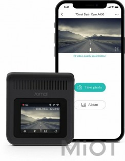 Автомобільний відеореєстратор Xiaomi 70Mai Dash Cam Black 1440p (A400) + камера заднього виду (Міжнародна версія)