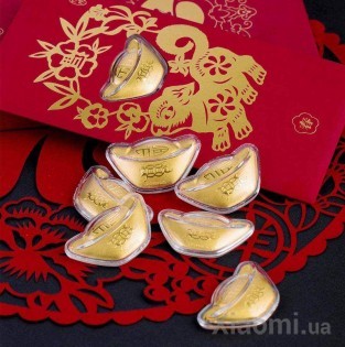 Золотой слиток Xiaomi LuckyME Red Envelopes 0.2 г