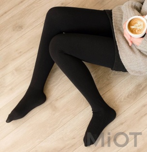 Колготки жіночі Xiaomi U-REVO Striped fleece tights Black