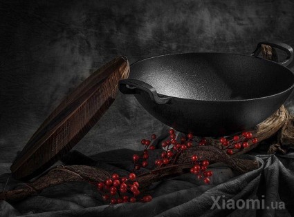 Сковорода чугунная WOK Xiaomi Yi wu yi shi  32 см