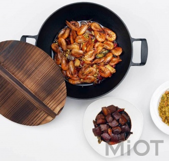 Сковорода чавунна WOK Xiaomi Yi wu yi shi  32 см