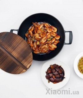 Сковорода чугунная WOK Xiaomi Yi wu yi shi  32 см