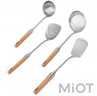 Набір кухонного приладдя Xiaomi Yi wu yi shi Beech handle stainless steel shovel spoon SET 4 pcs