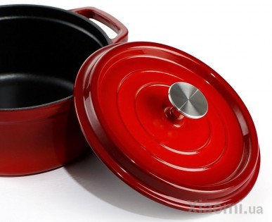 Кастрюля чугунная  Xiaomi Yi wu yi shi Classic enamel pot  22 см Red