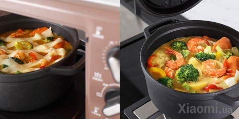 Кастрюля чугунная Xiaomi Yi wu yi shi Classic enamel pot 22 см Black