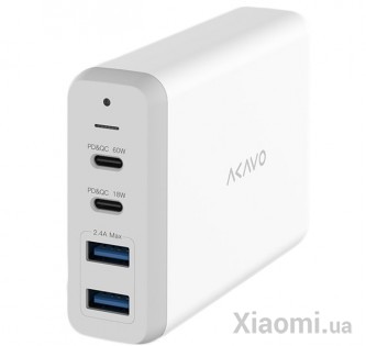 Многопортовое зарядное устройство Xiaomi AKAVO Power Delivery 75W