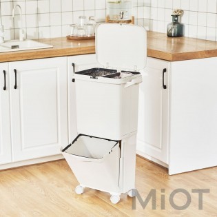 Дворівневий сміттєвий бак Xiaomi A&Maison White