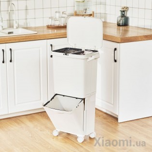 Двухуровневый мусорный бак Xiaomi A&Maison White