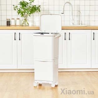 Двухуровневый мусорный бак Xiaomi A&Maison White