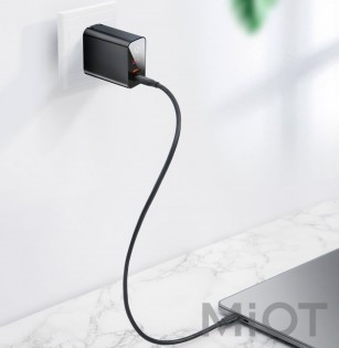 Зарядний пристрій з цифровим дисплеєм Xiaomi Baseus, 1 USB, Type-C (BS-CH907)