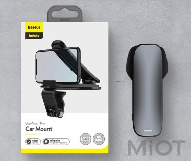 Автотримач для смартфона на кермо Xiaomi Baseus Big Mouth Pro Black (SUDZ-A01)
