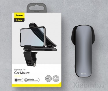 Автодержатель для смартфона на руль Xiaomi Baseus Big Mouth Pro Black (SUDZ-A01)