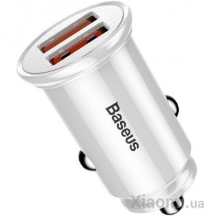 Автомобильное зарядное устройство Xiaomi Baseus Car Charger Mini Quick Charge 3.0 2xUSB White (CCALL-YD02)
