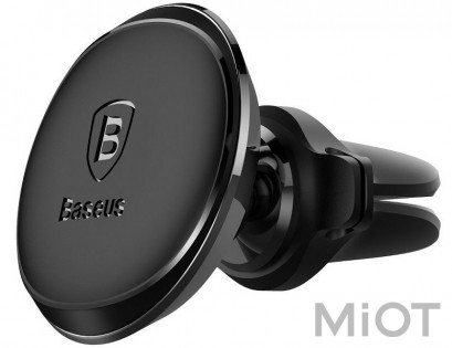 Автотримач для смартфона магнітний Xiaomi Baseus Magnetic Air Vent Car Mount With Cable Clip Black SUGX-A01