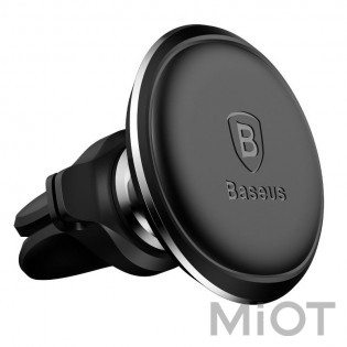 Автотримач для смартфона магнітний Xiaomi Baseus Magnetic Air Vent Car Mount With Cable Clip Black SUGX-A01