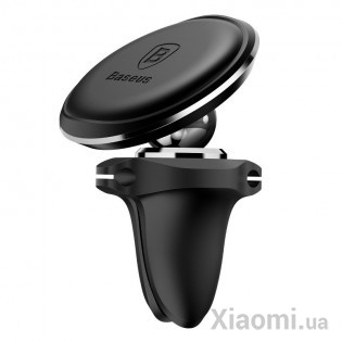 Автодержатель для смартфона магнитный Xiaomi Baseus Magnetic Air Vent Car Mount With Cable Clip Black SUGX-A01