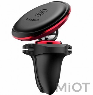 Автотримач для смартфона магнітний Xiaomi Baseus Magnetic Air Vent Car Mount With Cable Clip Red SUGX-A01