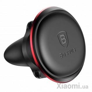 Автодержатель для смартфона магнитный Xiaomi Baseus Magnetic Air Vent Car Mount With Cable Clip Red SUGX-A01