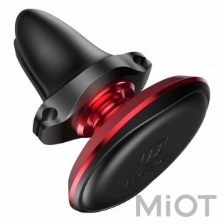 Автотримач для смартфона магнітний Xiaomi Baseus Magnetic Air Vent Car Mount With Cable Clip Red SUGX-A01