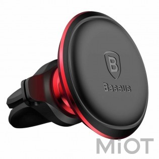 Автотримач для смартфона магнітний Xiaomi Baseus Magnetic Air Vent Car Mount With Cable Clip Red SUGX-A01