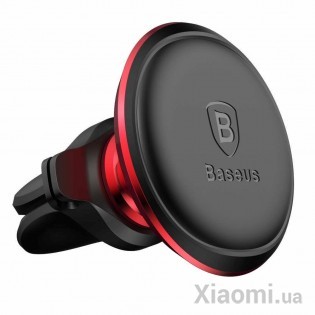Автодержатель для смартфона магнитный Xiaomi Baseus Magnetic Air Vent Car Mount With Cable Clip Red SUGX-A01