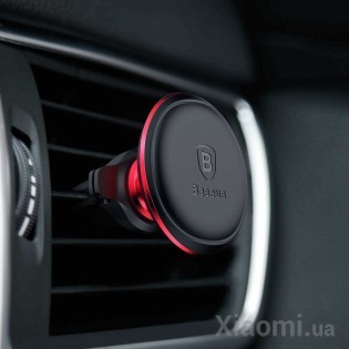 Автодержатель для смартфона магнитный Xiaomi Baseus Magnetic Air Vent Car Mount With Cable Clip Red SUGX-A01