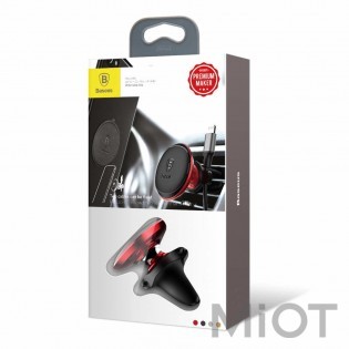 Автотримач для смартфона магнітний Xiaomi Baseus Magnetic Air Vent Car Mount With Cable Clip Red SUGX-A01