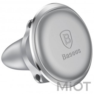Автотримач для смартфона магнітний Xiaomi Baseus Magnetic Air Vent Car Mount With Cable Clip Silver SUGX-A01