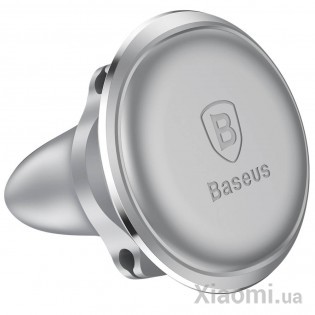 Автодержатель для смартфона магнитный Xiaomi Baseus Magnetic Air Vent Car Mount With Cable Clip Silver SUGX-A01