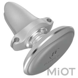 Автотримач для смартфона магнітний Xiaomi Baseus Magnetic Air Vent Car Mount With Cable Clip Silver SUGX-A01