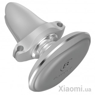 Автодержатель для смартфона магнитный Xiaomi Baseus Magnetic Air Vent Car Mount With Cable Clip Silver SUGX-A01