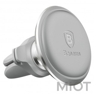 Автотримач для смартфона магнітний Xiaomi Baseus Magnetic Air Vent Car Mount With Cable Clip Silver SUGX-A01