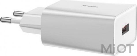 Мережевий зарядний пристрій Xiaomi Baseus Speed Mini Single U QC 18W White (CCFS-W02)