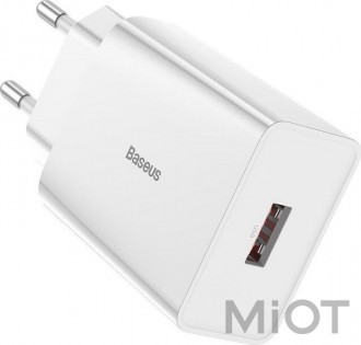 Мережевий зарядний пристрій Xiaomi Baseus Speed Mini Single U QC 18W White (CCFS-W02)