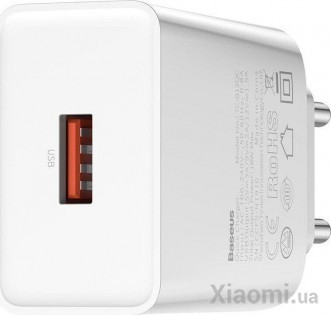 Сетевое зарядное устройство Xiaomi Baseus Speed Mini Single U QC 18W White (CCFS-W02)