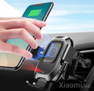 Автодержатель для смартфона Xiaomi Baseus Wireless Charger Smart Vehicle Holder (WXZN-01) Black