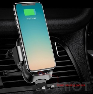Автотримач для смартфона Xiaomi Baseus Wireless Charger Smart Vehicle Holder (WXZN-01) Black