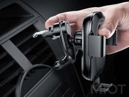 Автотримач для смартфона Xiaomi Baseus Wireless Charger Smart Vehicle Holder (WXZN-01) Black