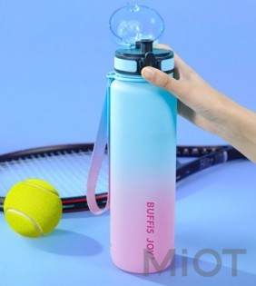 Бутылка для воды Xiaomi BUFFi5 JOY outdoor sports water cup 1000 мл Blue-Pink