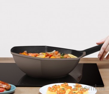 Шестигранная сковорода с антипригарным покрытием Xiaomi Cate-Maker Gray