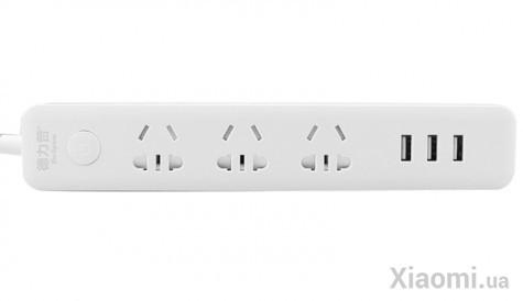 Удлинитель Xiaomi Delipow Power Strip (3 розетки; 3 USB) 1.8m White (DLP-C1133U1,8)