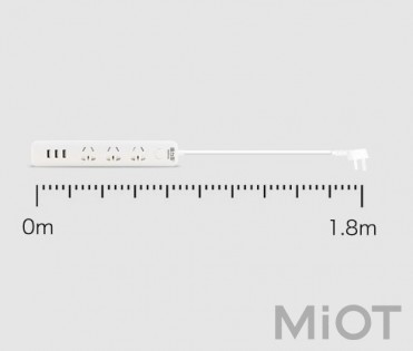 Подовжувач Xiaomi Delipow Power Strip (3 розетки; 3 USB) 1.8m White (DLP-C1133U1,8)